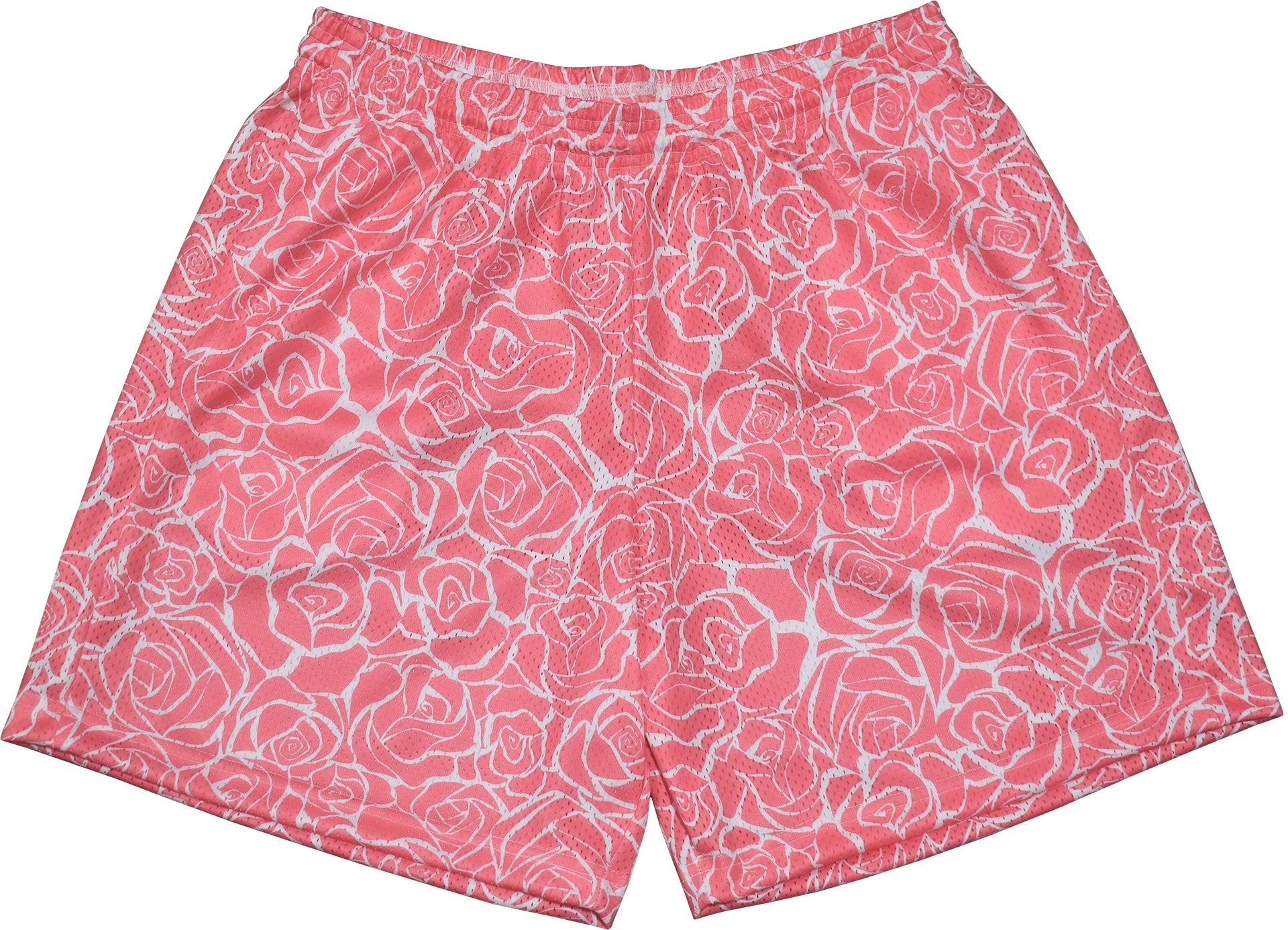 RF-Wear Men's Mesh Floral Rose Shorts in Pink