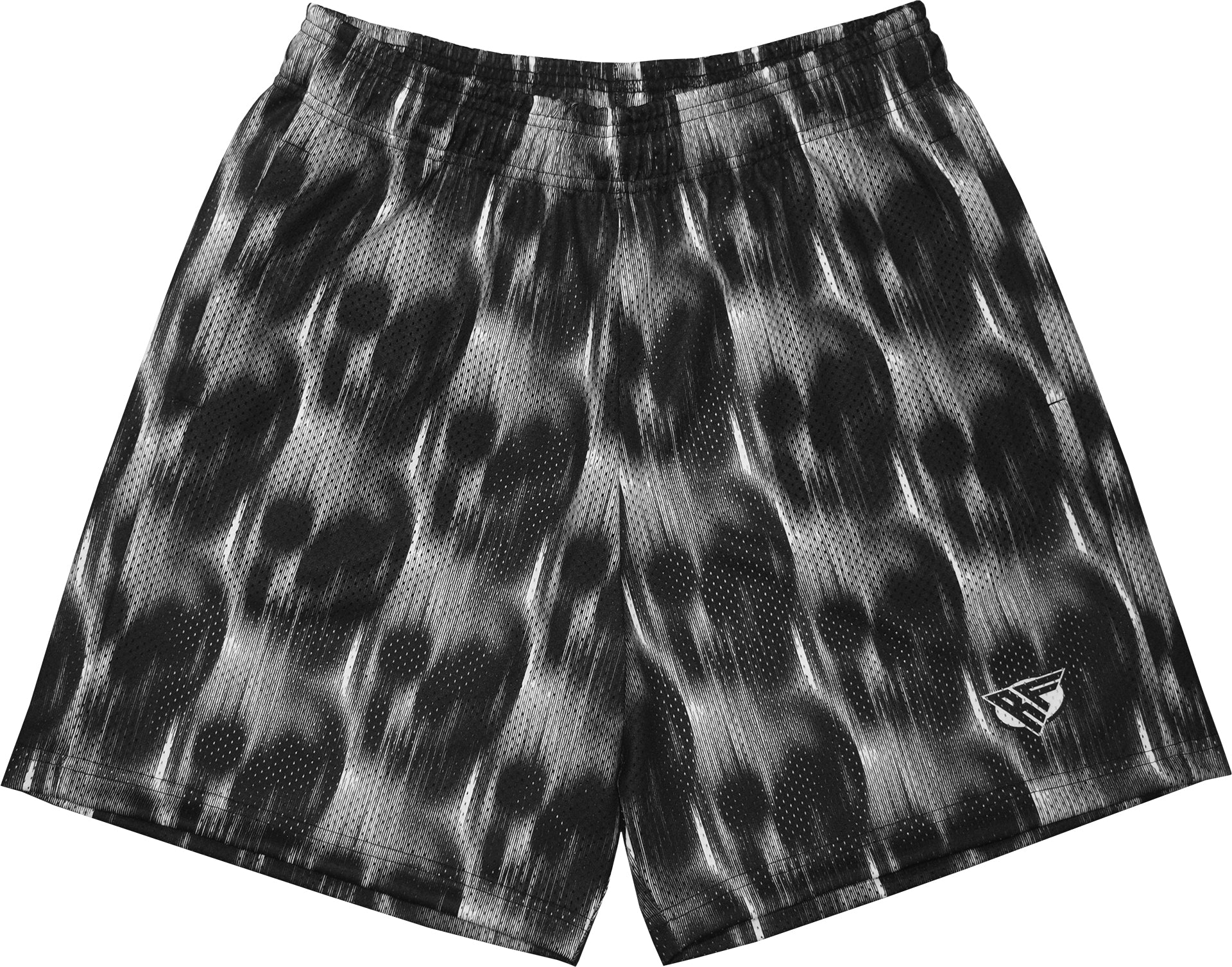 RF Wear Men's Mesh Horror Skulls Shorts  - Black/Grey - Close Up