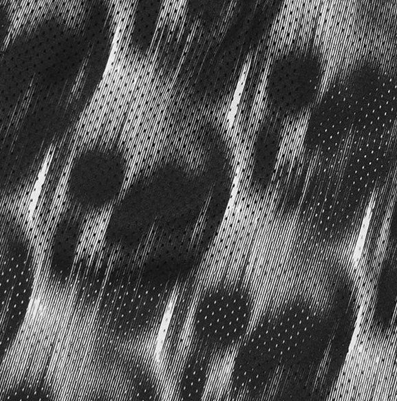 Close-up of RF-Wear Men's Mesh Skull Shorts  in Black/Grey 