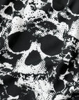 Close-up of RF-Wear Men's Mesh Skull Shorts in Black/White 