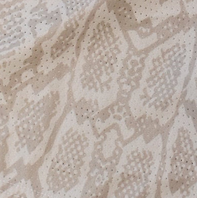 Close-up of RF-Wear Men's Mesh Snakeskin Shorts in Cream/Tan