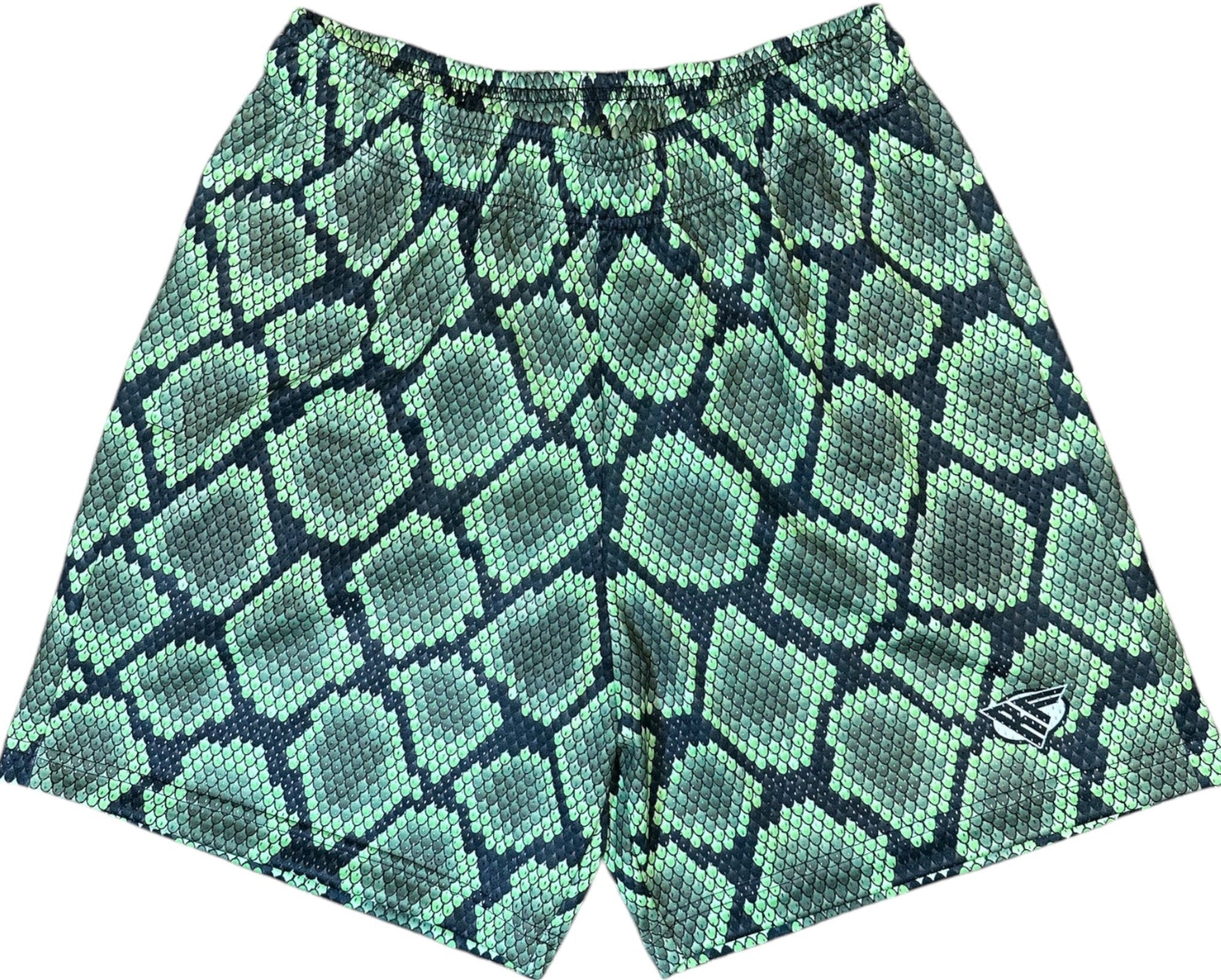 RF-Wear Men's Mesh Snakeskin Shorts in Green