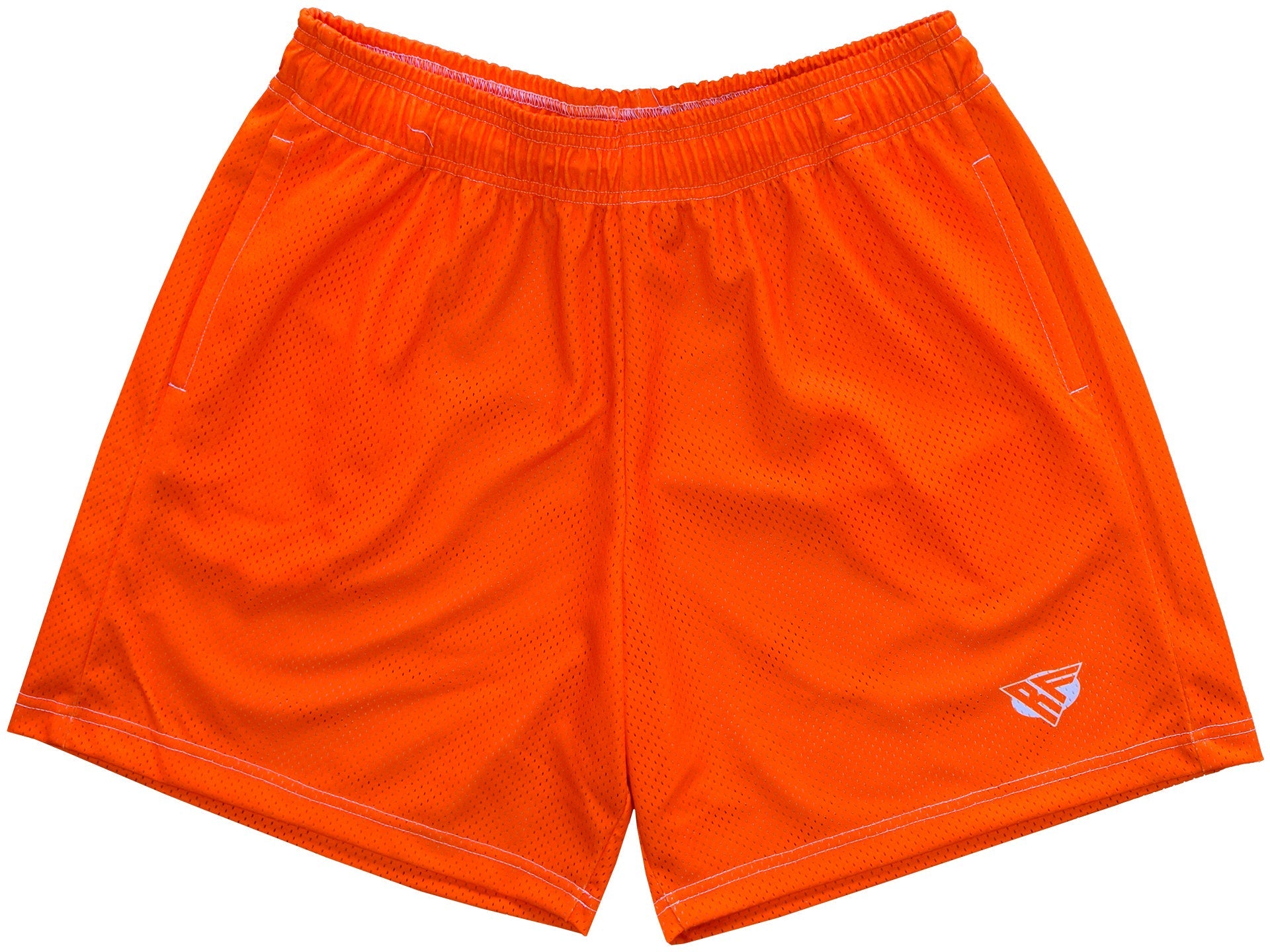 RF-Wear Men's Mesh Solid Color Shorts in Orange