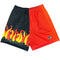 RF-Wear Men's Mesh Split Flaming Pepper Shorts in Black/Orange