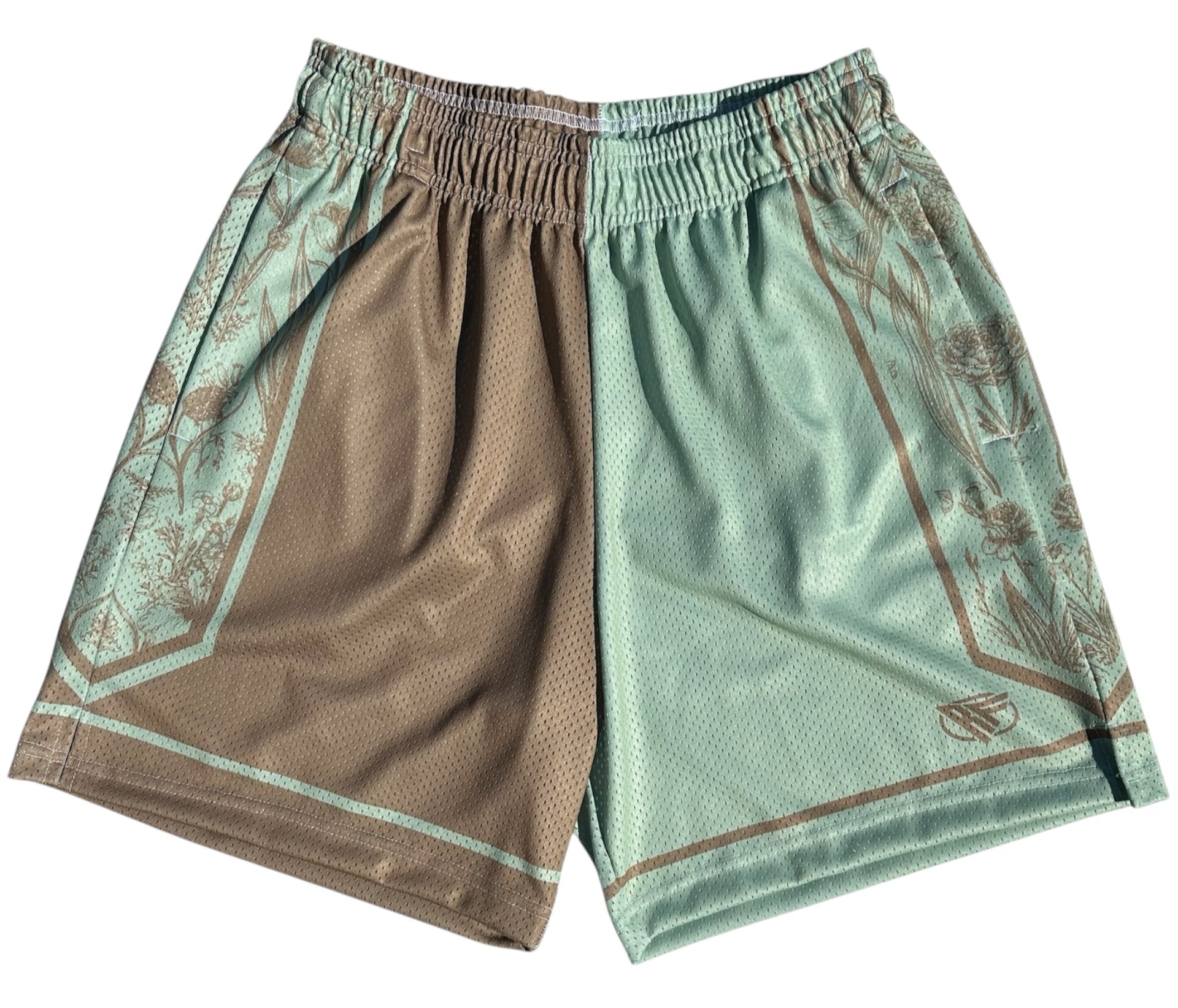 RF-Wear Men's Mesh Split Porcelain on the Side Shorts in Seacrest/Incense