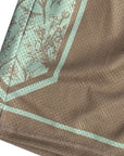 Close-up of RF-Wear Men's Mesh Split  Porcelain on the Side Shorts in Seacrest/Incense