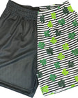 RF-Wear Men's Mesh Split Shamrock Shorts in Black/Green