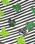 Close-up of RF-Wear Men's Mesh Split Shamrock Shorts in Black/Green