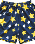 RF-Wear Men's mesh shorts in navy color with a pattern of yellow and white stars
