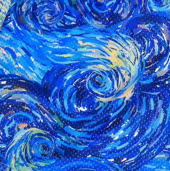 Close-up of RF-Wear Men's Mesh Starry Shorts in  Blue