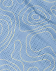 Close-up of RF-Wear Men's mesh topography shorts in sky blue