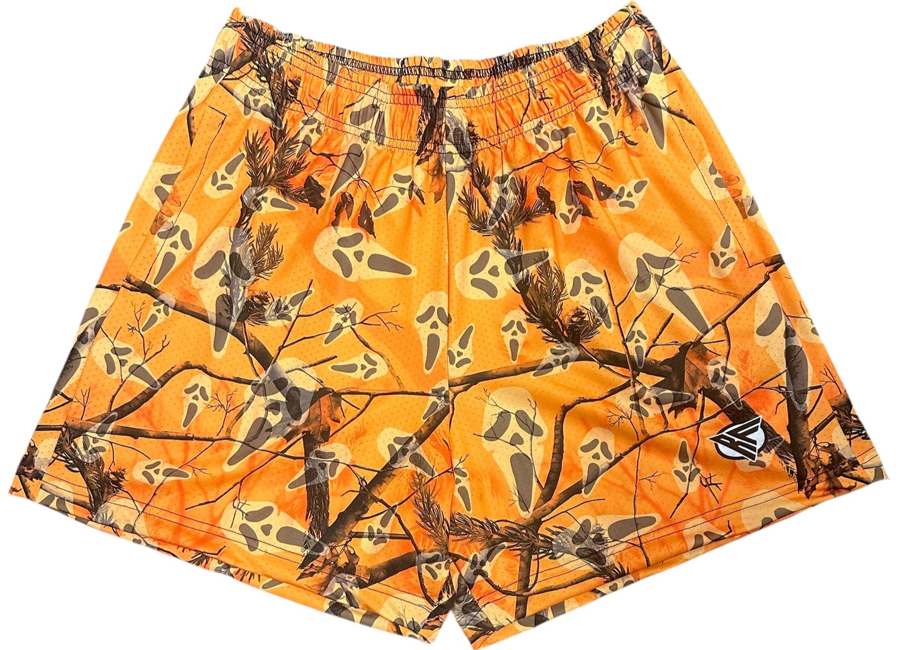 RF Wear Men&#39;s Mesh Tree Camo Ghost Shorts - Orange