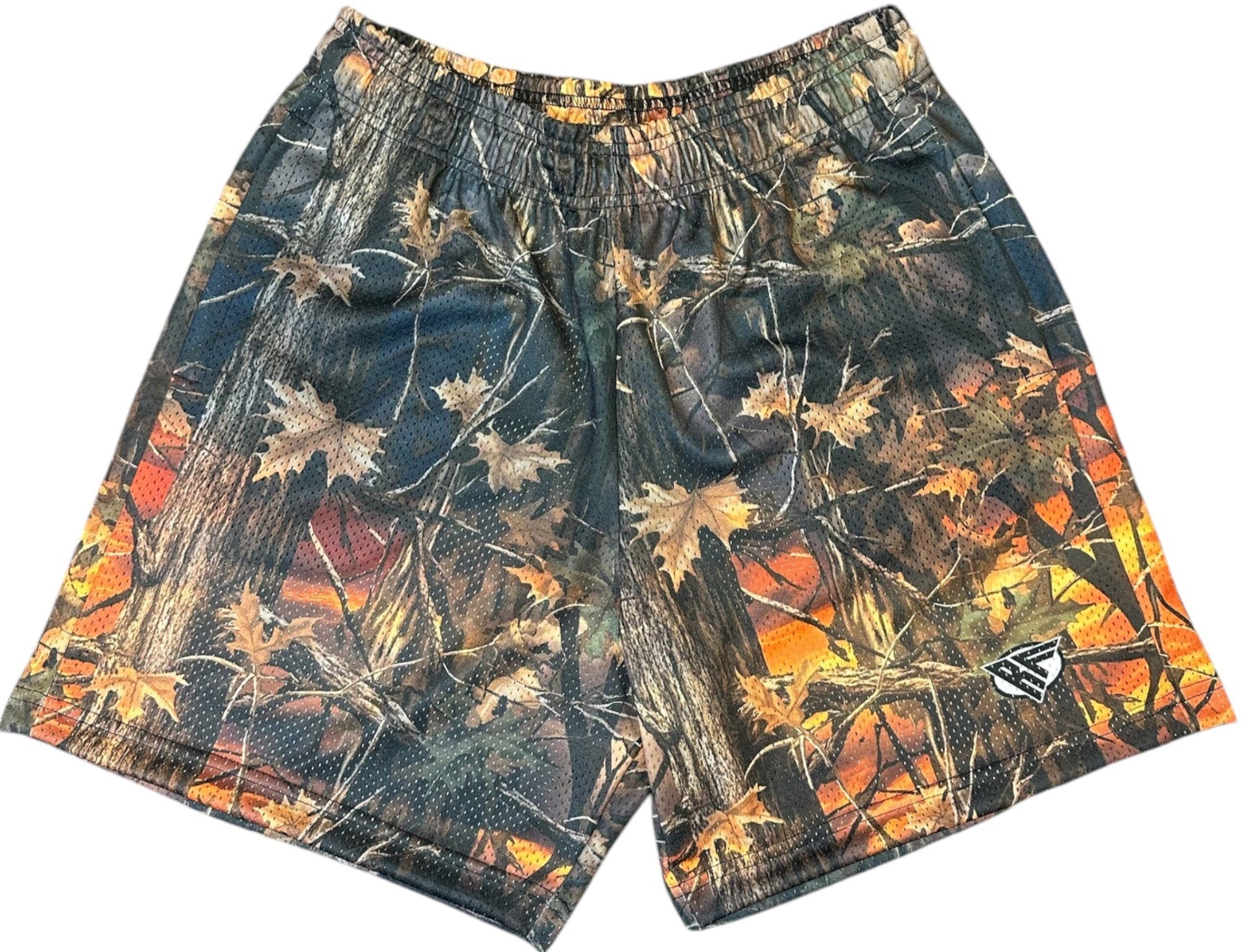 RF-Wear Men's Mesh Tree Camo Shorts in Sunset