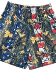 RF-Wear Men's Mesh Tree Camo Shorts in USA Flag
