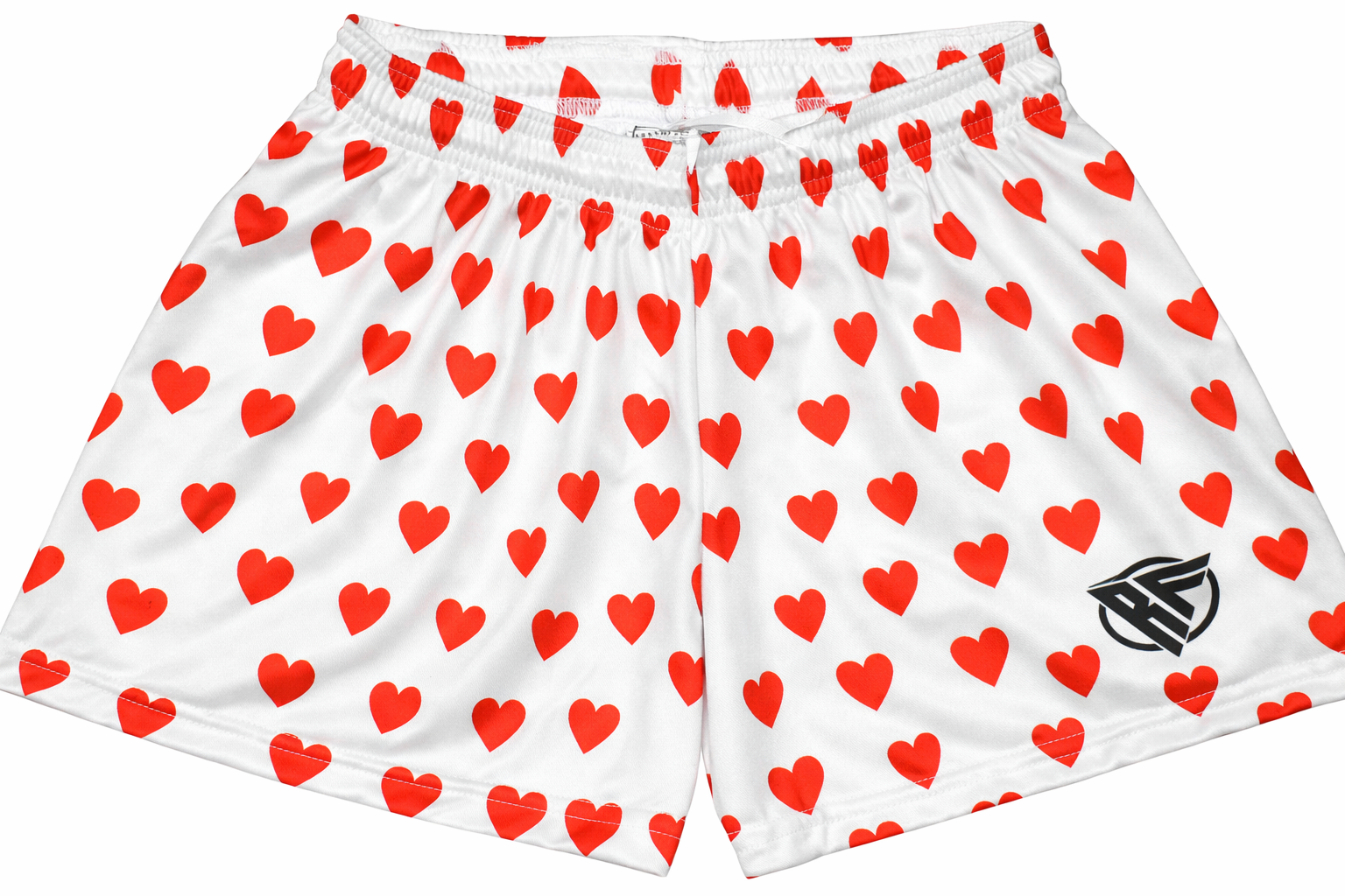 RF-Wear Men's Mini Hearts Shorts in White/Red