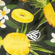 Close-up of  RF-Wear Men's Pineapple Paradise Shorts with RF logo