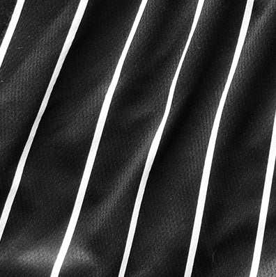 Close-up of RF-Wear Men's Pinstripe Shorts in Black/White 