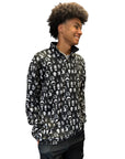  RF Wear Men's Quarter Zip Horror Faces Top  - Black - Model Front View