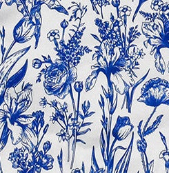 Close-up of RF-Wear Men's Quarter Zip Porcelain Top  in Blue/White 