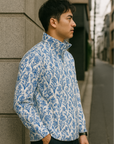 RF Wear Men's Quarter Zip Porcelain Top  - Blue/White - Model Side View