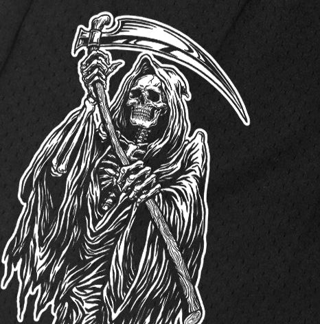 Close up of RF-Wear Men's Reaper Shorts in Black