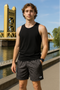 RF Wear Men's Snakeskin Shorts - Black - Model Front View