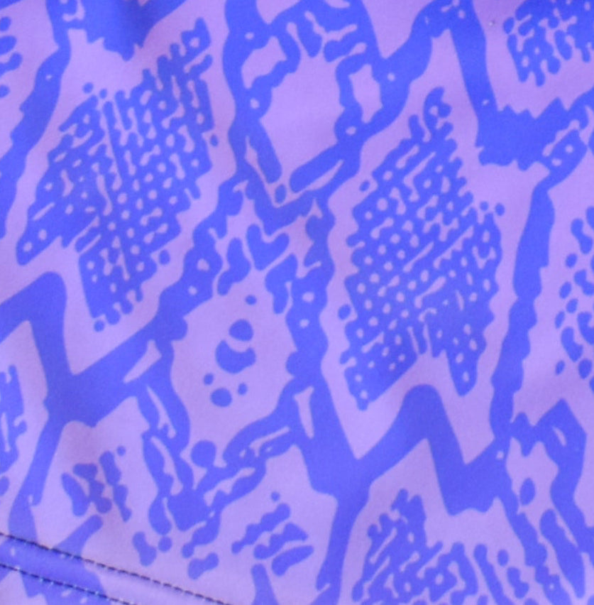 Close-up of RF-Wear Men's Snakeskin Shorts in Purple