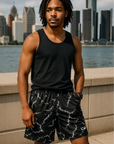 RF Wear Men's Sparks Shorts - Black/White - Model Front View