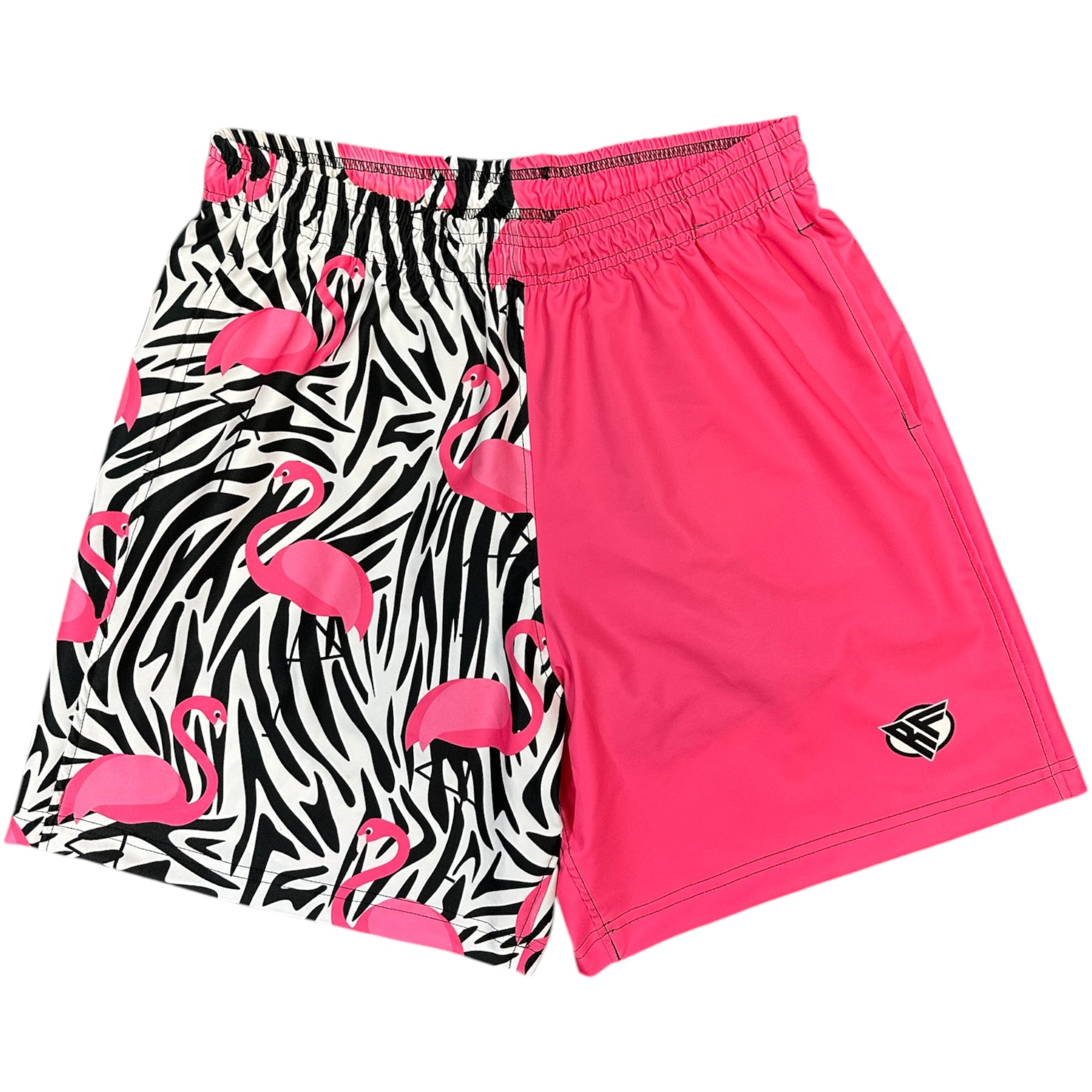 RF-Wear Men's Split Flamingo Shorts in Pink