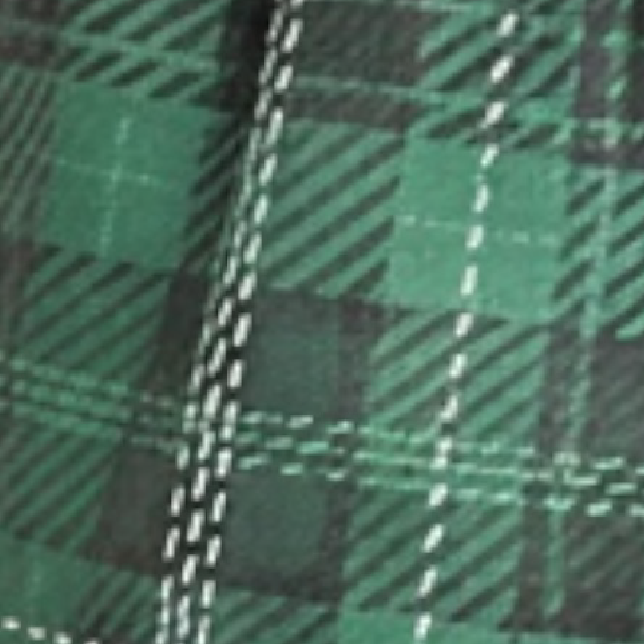 Close-up of RF-Wear Men's Tartan Plaid Shorts in Green 