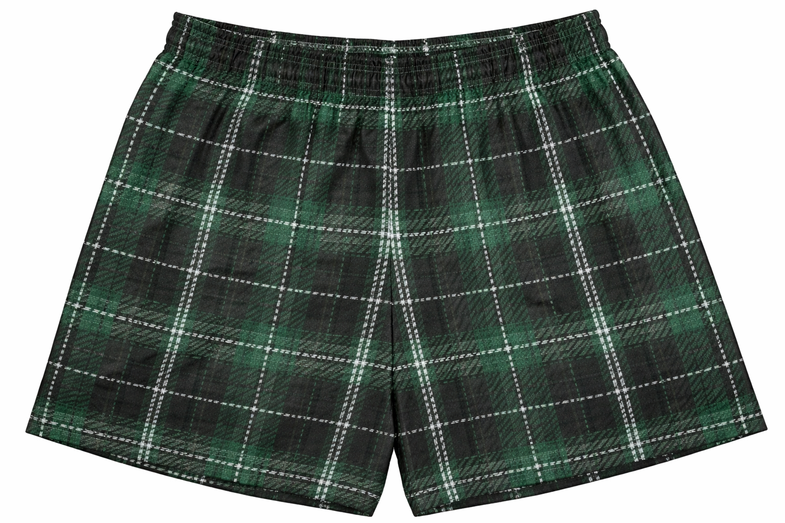 RF-Wear Men's Tartan Plaid Shorts in Green
