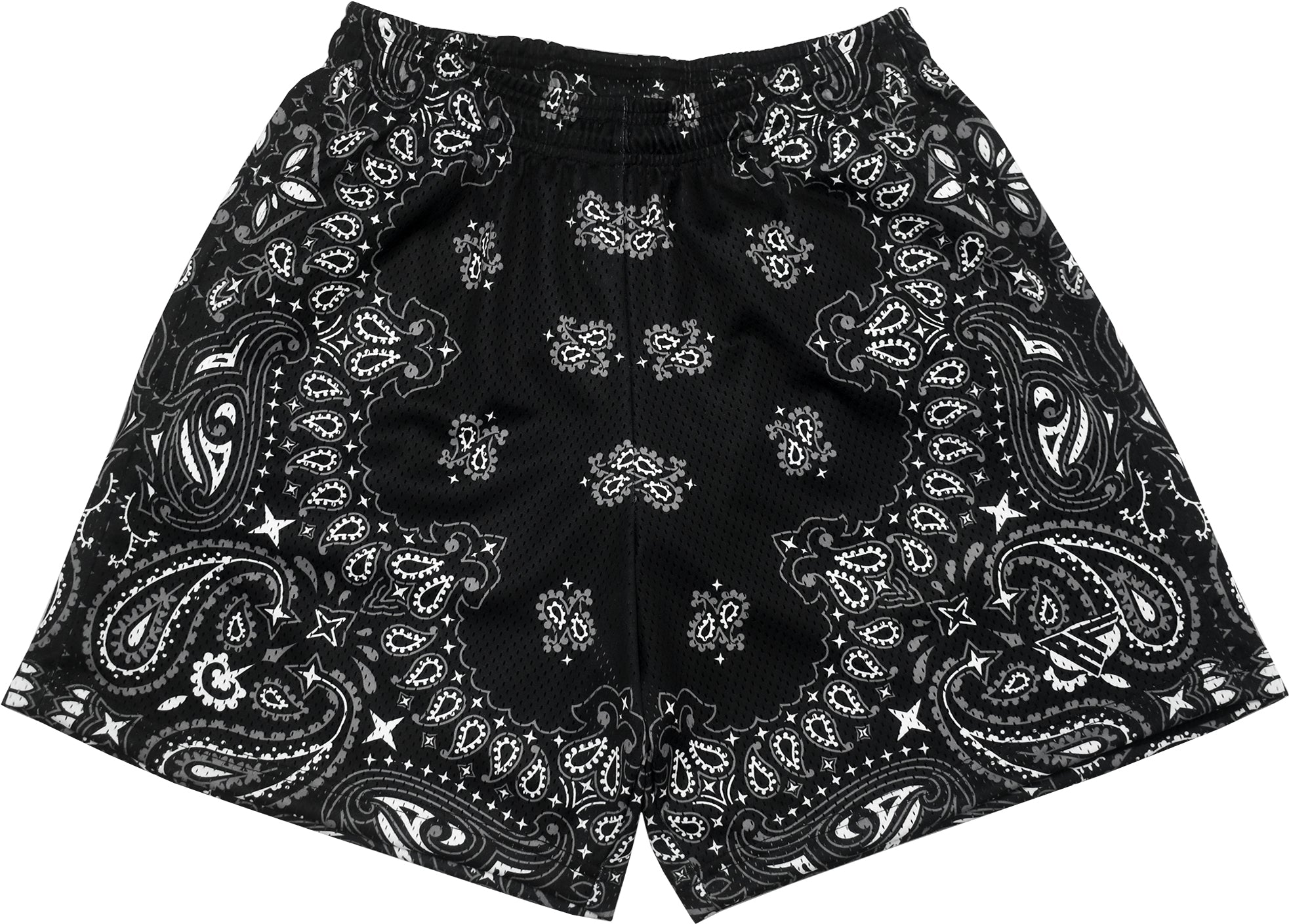 RF-Wear Mesh Bandana Shorts in Black.