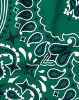 Close-up of RF-Wear Men's Mesh Bandana Shorts in Green 