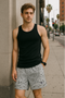 RF Wear Men's Mesh Bandana Shorts - Grey - Model Front View