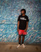 RF Men's Mesh Bandana Shorts - Red/White - Model Front View