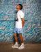 RF Wear Men's Mesh Bandana Shorts - Sky Blue - Model Side View