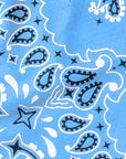 Close-up of RF-Wear Mens Mesh Bandana Shorts in Sky Blue