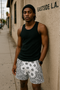 RF Wear Men's Mesh Bandana Shorts - White - Model Front View
