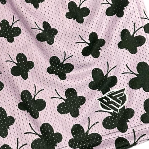 RF Men's Mesh Butterfly Shorts - Pink Lilac  - Logo