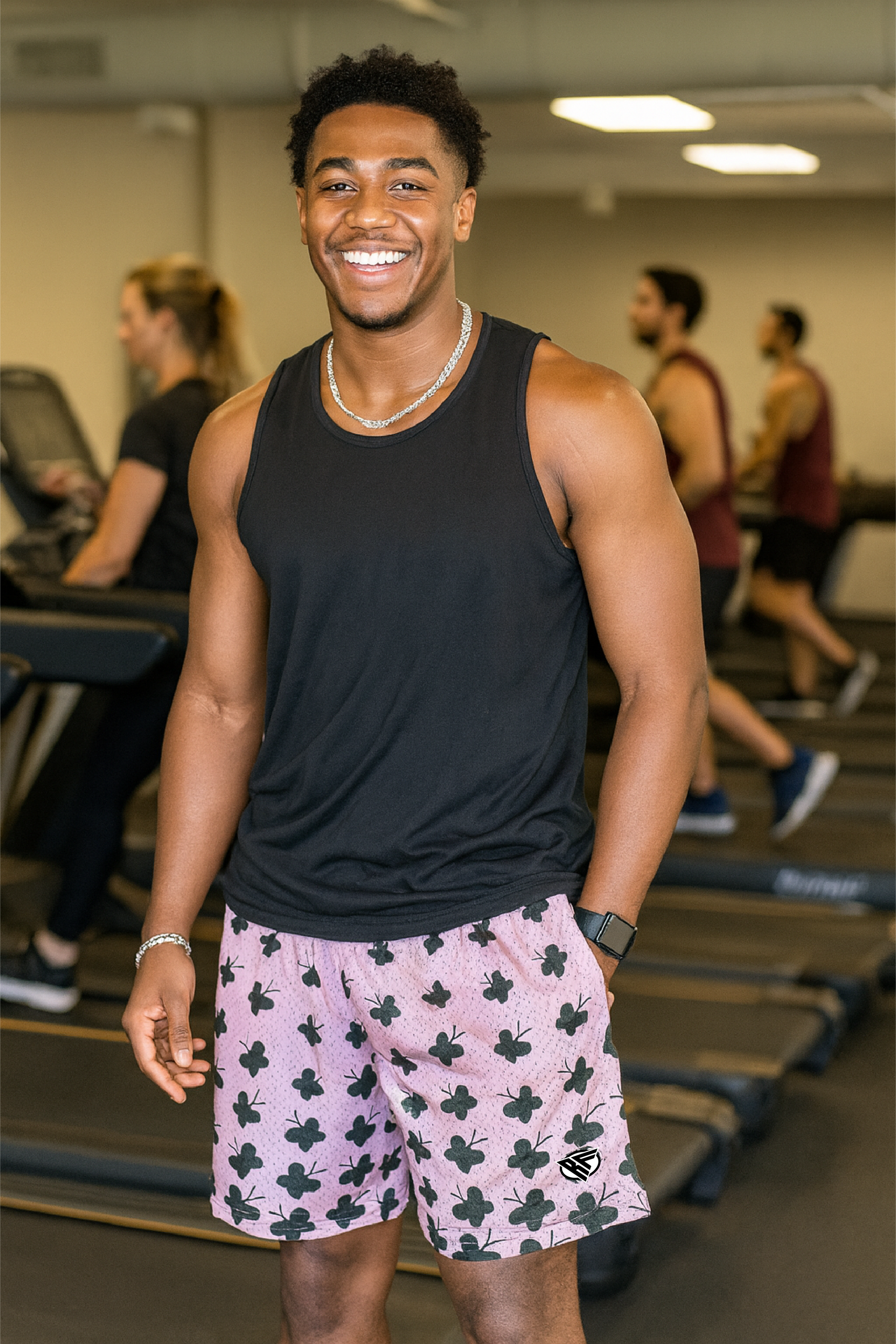 RF Wear Men's Mesh Butterfly Shorts - Pink Lilac -  Model Front View