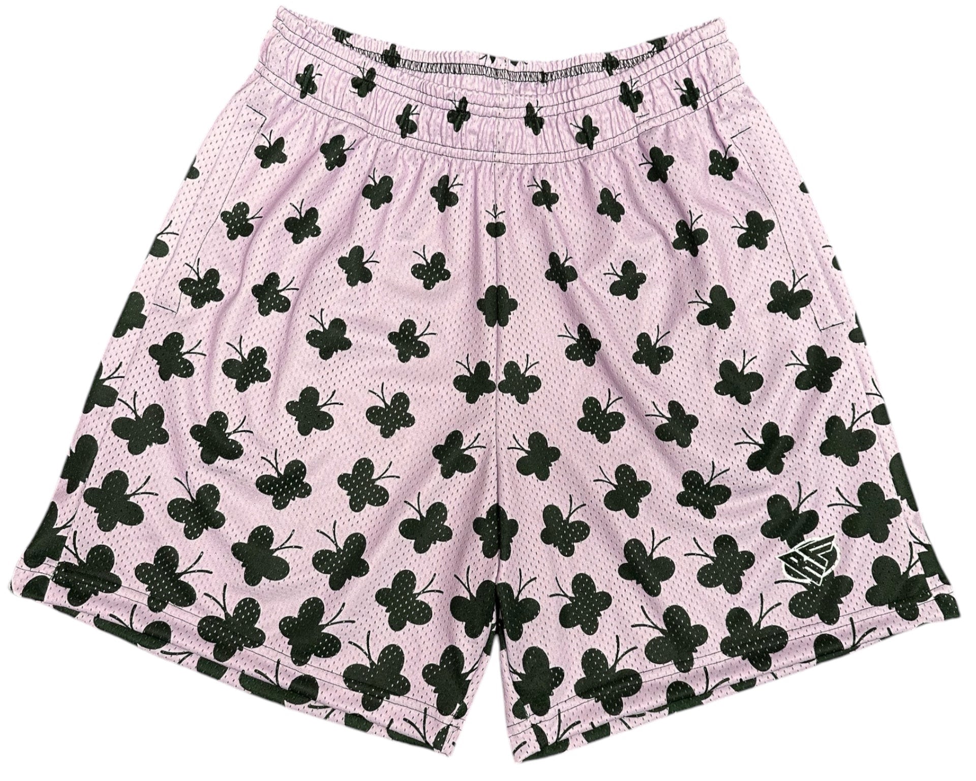 RF Wear Men's Mesh Butterfly Shorts - Pink Lilac -  Close up