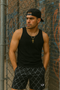 RF Wear Men's Mesh Chain Link Shorts - Black/Grey - Model Front View