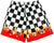RF Wear Men's Mesh Checkered Flame Shorts - Black/White Red Flames - Front