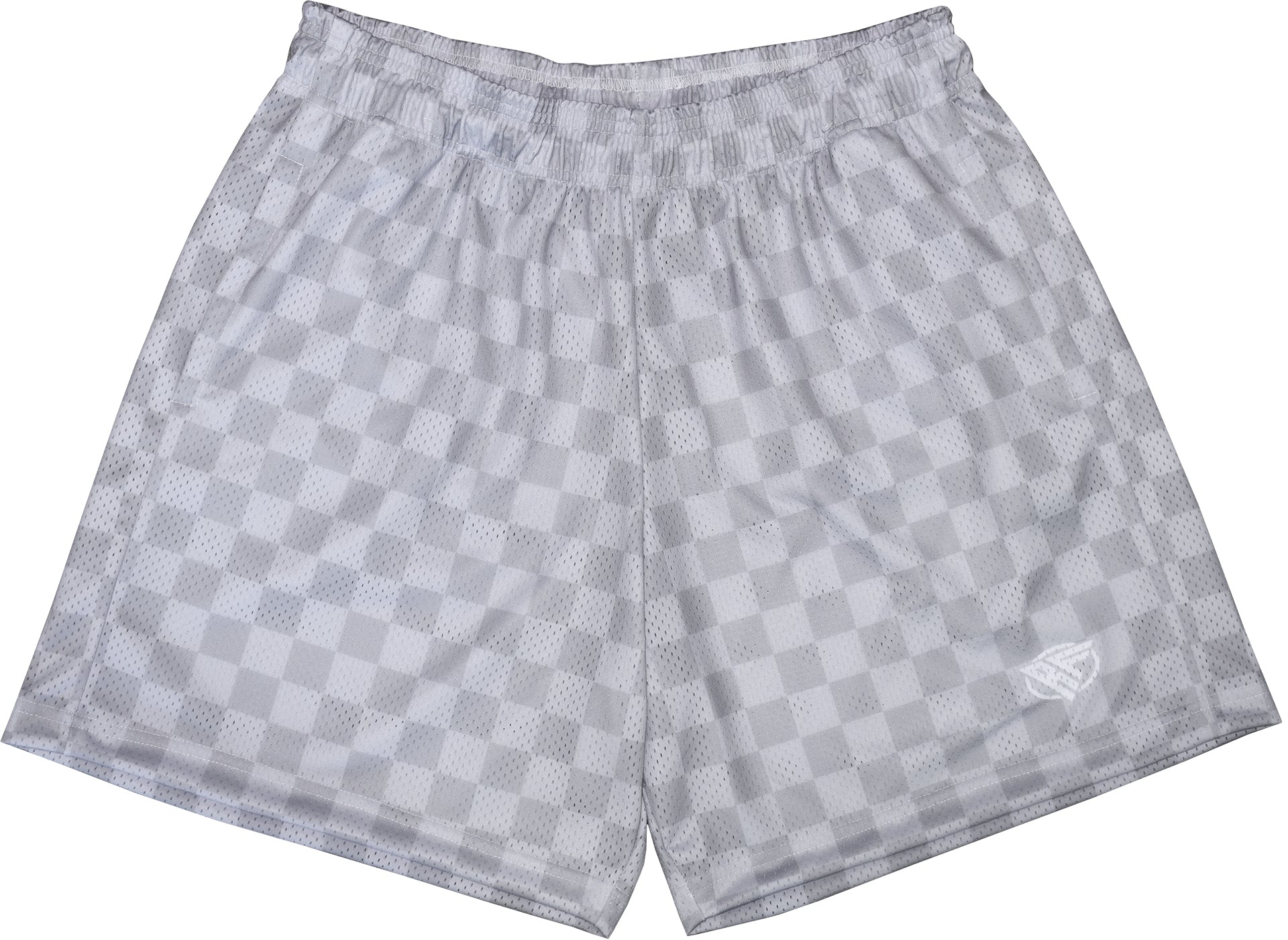 RF Wear Men&#39;s Mesh Checkered Shorts - Grey/Light Grey