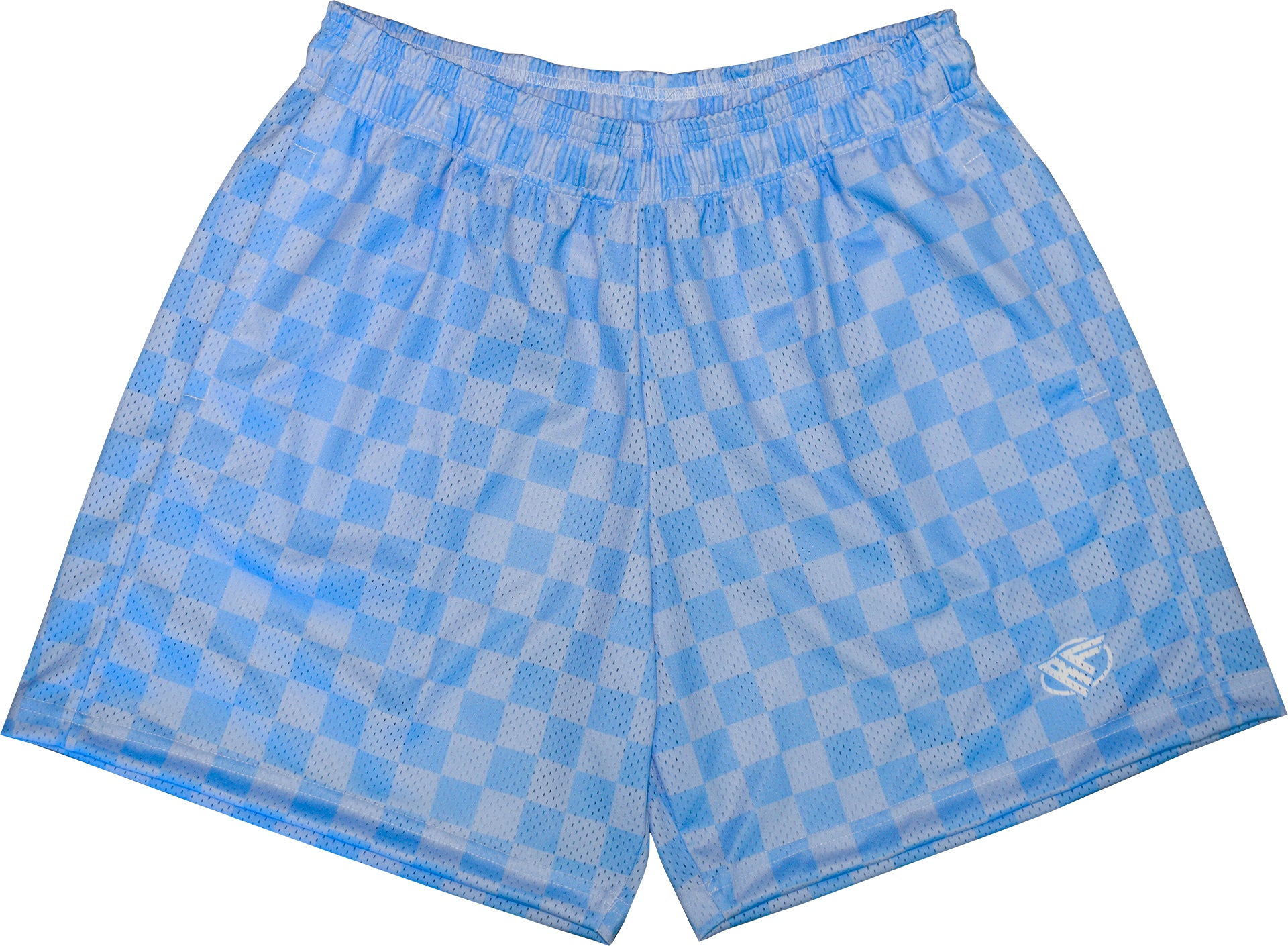 RF Wear Men's Mesh Checkered Shorts - Sky Blue 