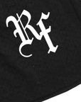 Close-up of Women's mesh cherub shorts in Black with RF-logo