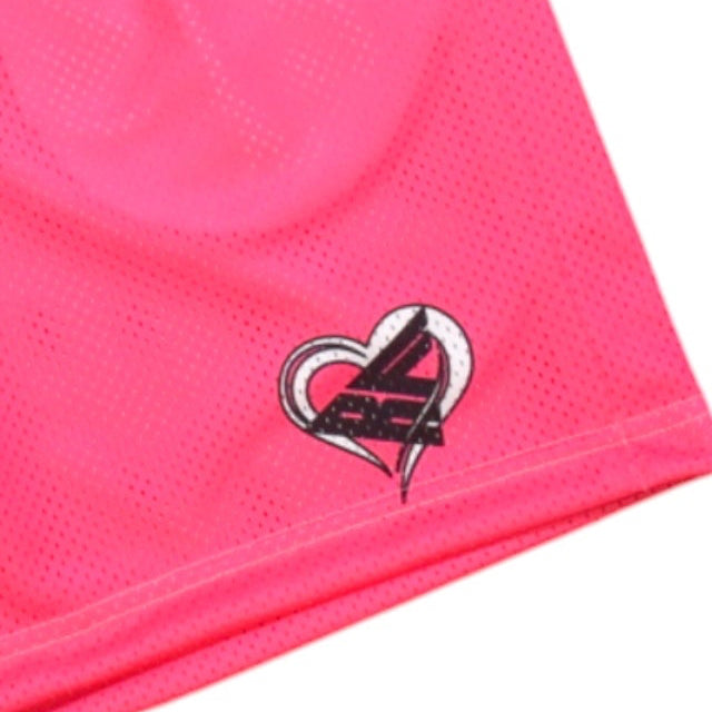 RF Wear Mesh Split Convo Heart Shorts Pink Multicolor