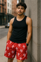 RF Wear Mesh Cross Shorts - Red - Front