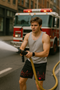RF Wear Men's Mesh Fire Shorts - Black/Red - Model Front View