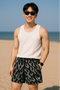 RF Wear Men's Mesh Flame Shorts - Black/Grey - Model Front View